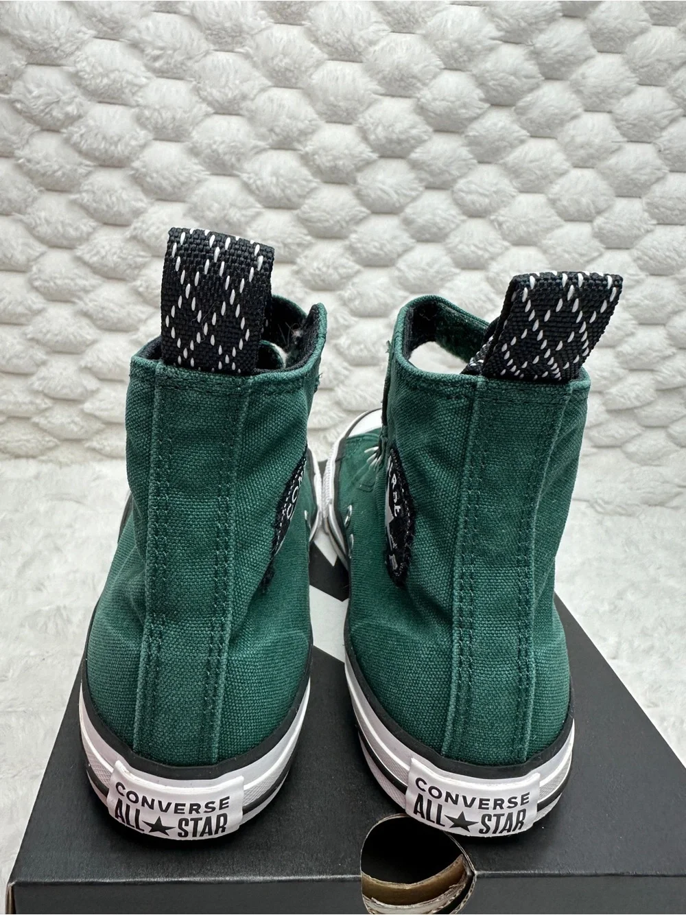 Converse Green High Top Slip-On Sneakers with Black Accents